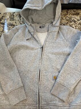 Carhartt Women’s Hooded Zip Sweatshirt Jacket - Light Gray